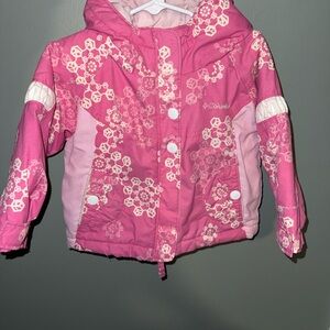 Columbia Toddler Pink and White Snow Jacket